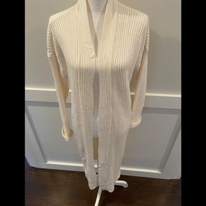 NWT Evelyn Taylor Cream long duster sweater medium